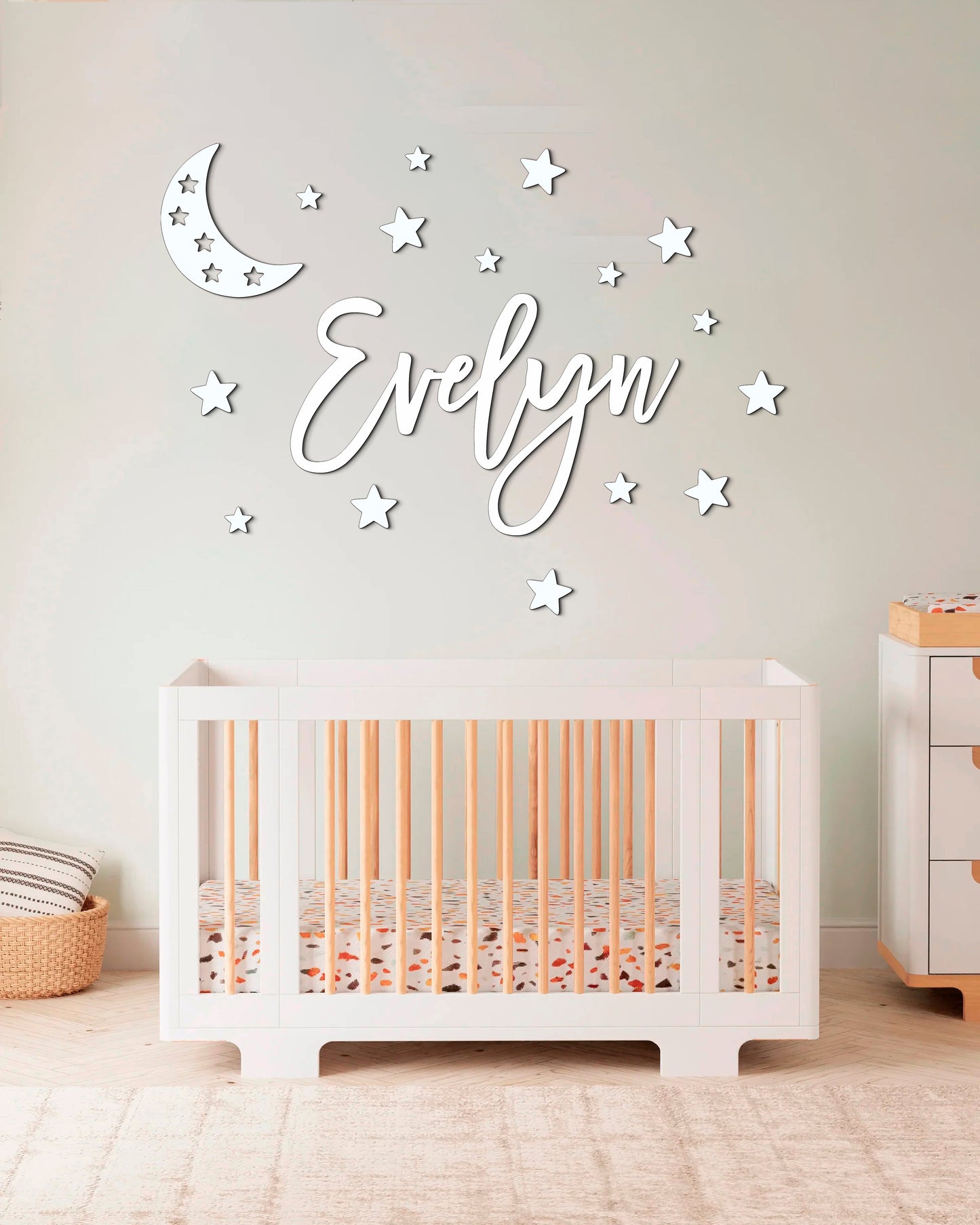 Personalized Wooden Name Sign with stars