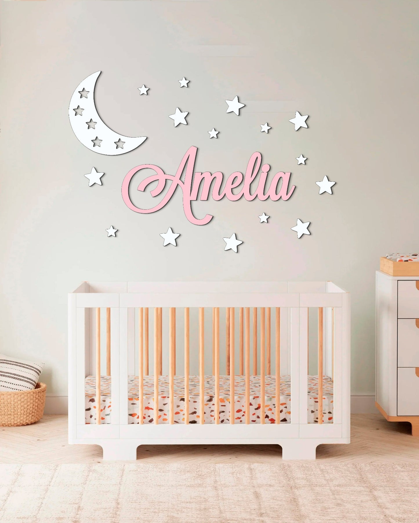 Personalized Wooden Name Sign with stars