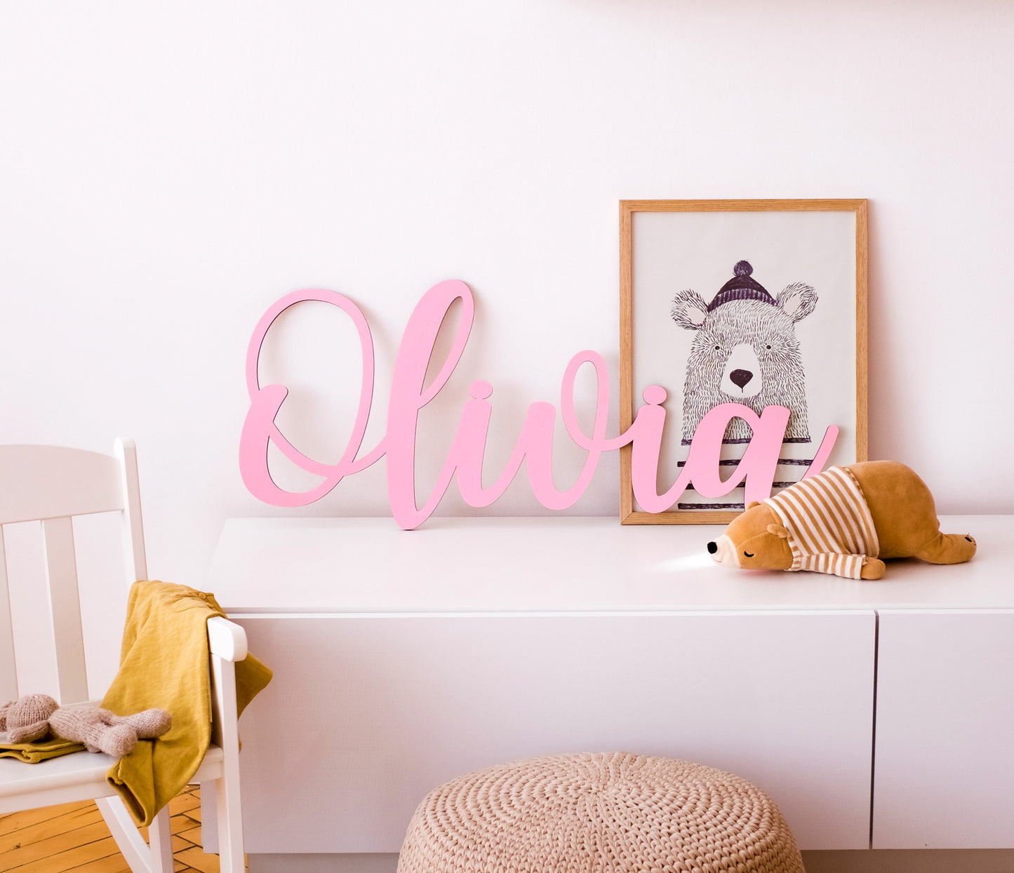 Personalized Wooden Name Sign with LIVE PREVIEW (10 font options)